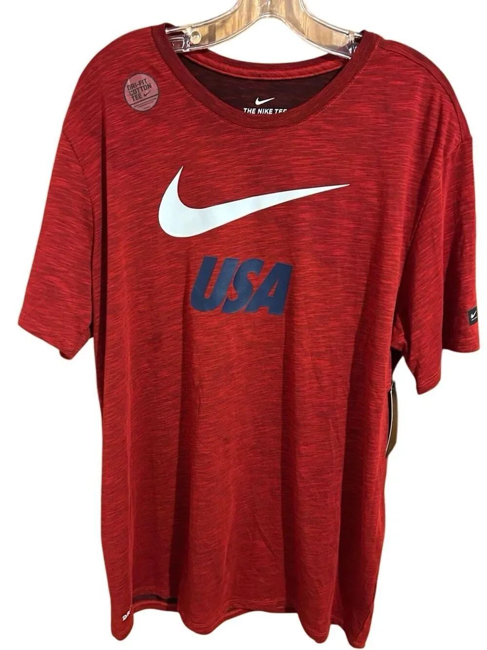 Nike Football Soccer USA Men’s Size XL Dri-FIT Athletic Cut T-Shirt Red NWT